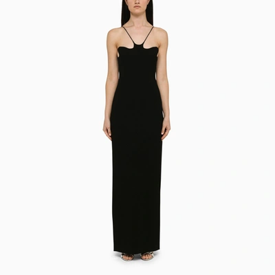Shop Monot Mônot Black Long Dress With Slit