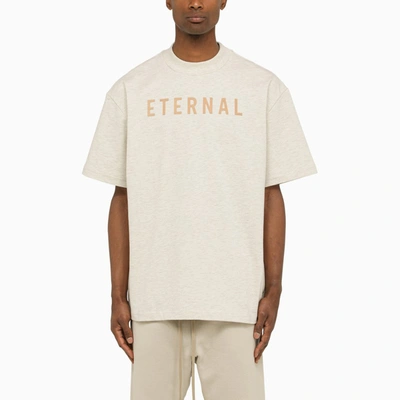 Shop Fear Of God Eternal Oatmeal Crew Neck T-shirt In Beige