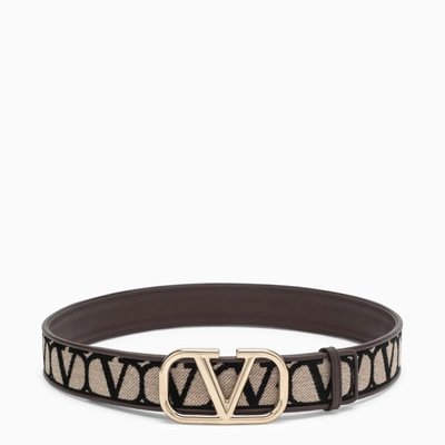 Shop Valentino Belt Beige/black Toile Iconographe