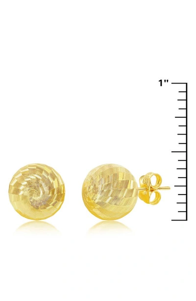 Simona 14k Yellow Gold Diamond Cut Bead Stud Earrings In Gold