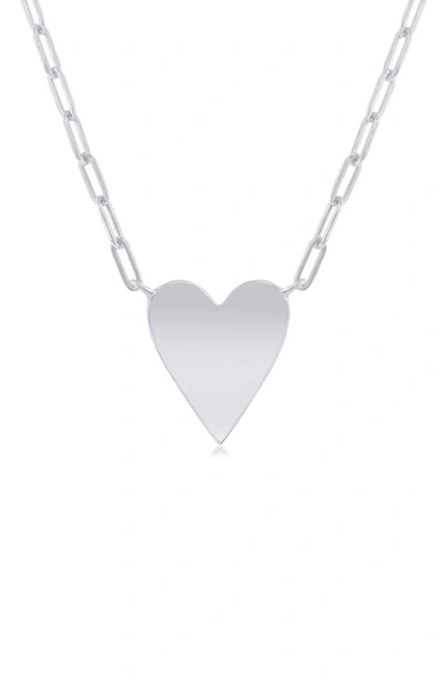 Shop Simona Heart Paperclip Necklace In Silver