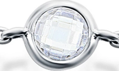 Simona Bezel Set Cubic Zirconia Station Bracelet In White