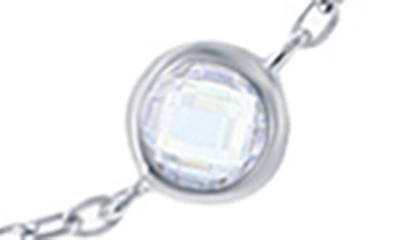 Simona Sterling Silver Bezel Set Cz Necklace In White