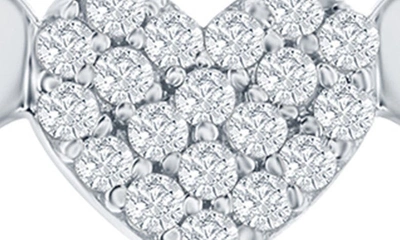 Simona Sterling Silver Triple Heart Cz Pendant Necklace In Silver
