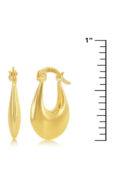 Simona 14k Gold Plated Puffed Hoop Earrings In Gold
