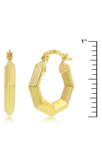 Shop Simona 14k Yellow Gold Geometric Hoop Earrings