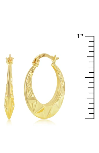 Shop Simona 14k Yellow Gold Textured Hoop Earrings