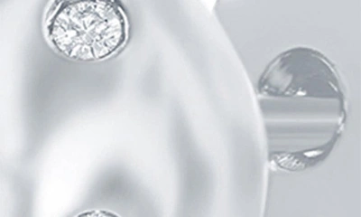 Simona Sterling Silver & Cz Heart Stud Earrings In Silver