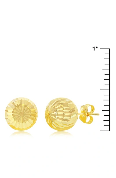 Simona 14k Yellow Gold Diamond Cut Bead Stud Earrings In Gold