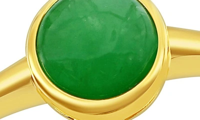 Simona Sterling Silver Cushion Jade Solitaire Ring In Green