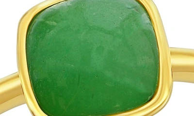Simona Cushion Jade Solitaire Ring In Green