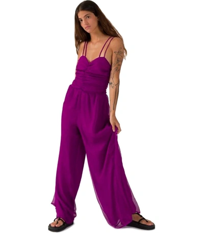 Shop Weili Zheng Purple Chiffon Jumpsuit In Violet