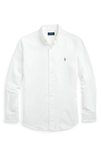 Shop Polo Ralph Lauren Classic Oxford Button-down Sport Shirt In White