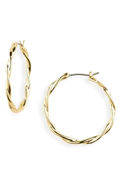 Shop Madewell Twisted Hoop Earrings In Pale Gold