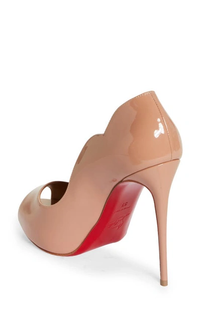 Shop Christian Louboutin Hot Chick Alta Peep Toe Slingback Pump In Beige