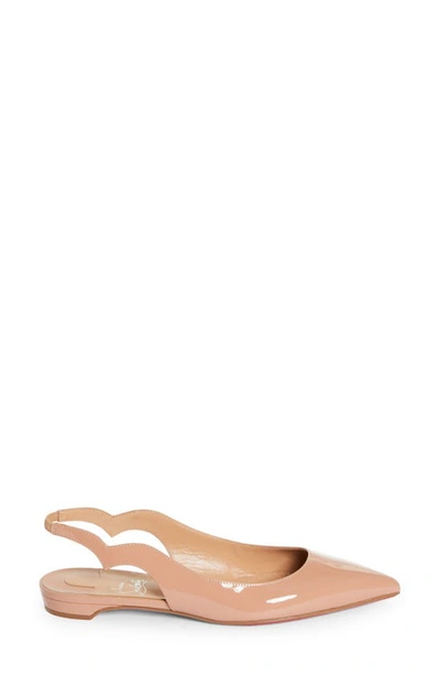 Shop Christian Louboutin Hot Chickita Pointed Toe Slingback Flat In Beige