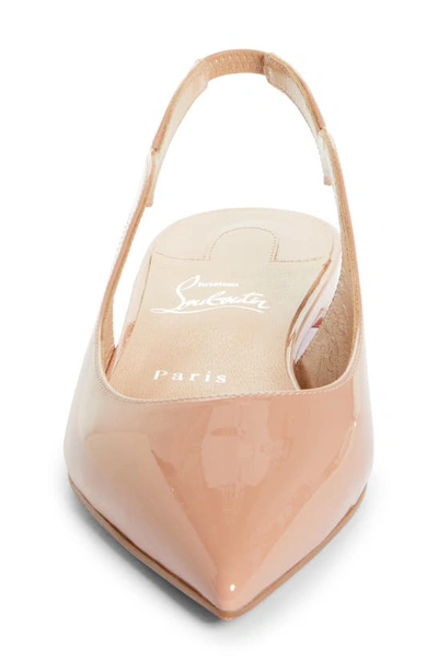 Christian Louboutin Patent Leather Ballet Flats In Beige