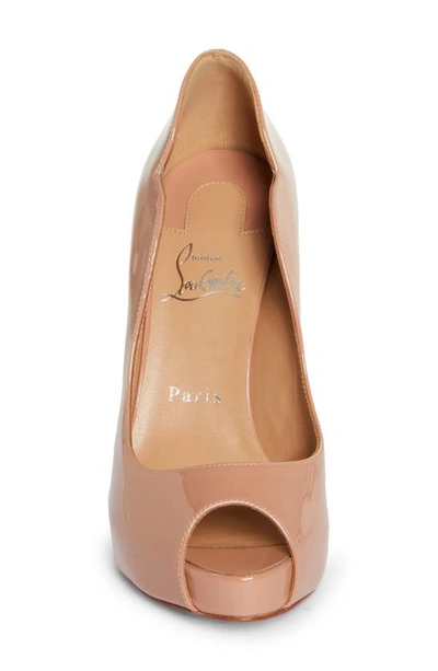 Shop Christian Louboutin Hot Chick Alta Peep Toe Slingback Pump In Beige