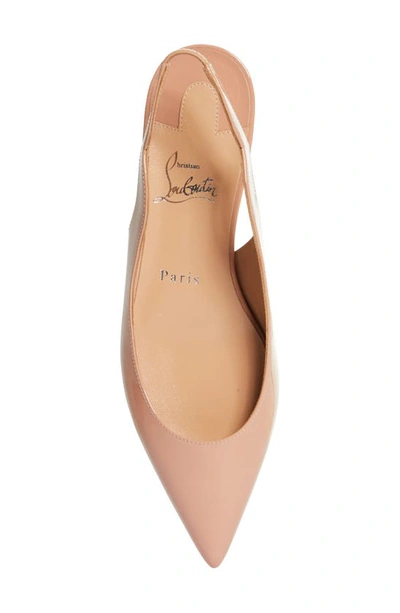 Christian Louboutin Patent Leather Ballet Flats In Beige