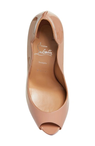 Shop Christian Louboutin Hot Chick Alta Peep Toe Slingback Pump In Beige