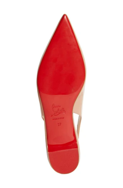 Shop Christian Louboutin Hot Chickita Pointed Toe Slingback Flat In Beige