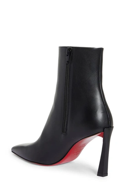 Christian Louboutin Pumppie Booty Leather Ankle Boots In Black