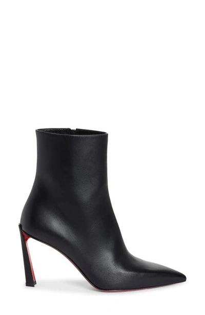 Christian Louboutin Pumppie Booty Leather Ankle Boots In Black