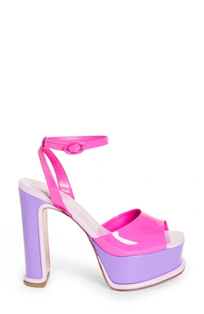 Shop Christian Louboutin Amali Alta Ankle Strap Platform Sandal In Pink Multi