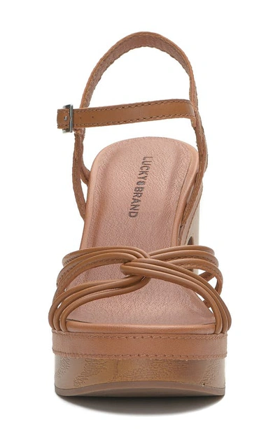 Shop Lucky Brand Ismine Strappy Platform Sandal In Cognac