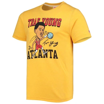 Shop Homage Trae Young Gold Atlanta Hawks Caricature Tri-blend T-shirt