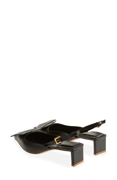 JACQUEMUS MISMATCHED POINTED TOE SLINGBACK PUMP 