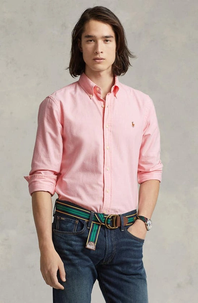 Polo Ralph Lauren Classic Fit Long Sleeve Cotton Oxford Button Down Shirt  In Pink | ModeSens