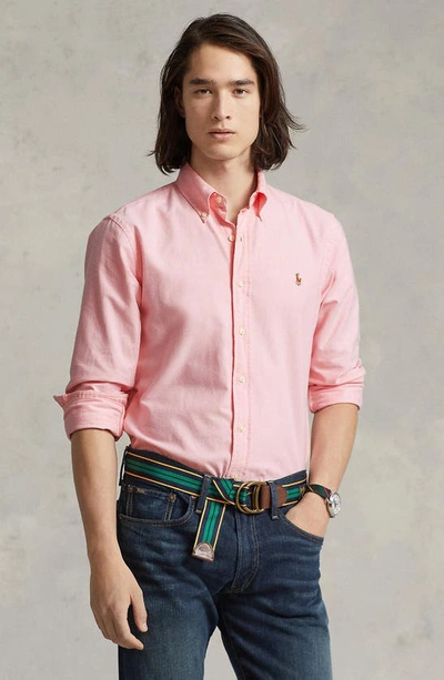 Polo Ralph Lauren Classic Oxford Button-down Sport Shirt In Pink