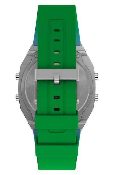 Shop Timex ® T80 Digital Resin Strap Chronograph Watch, 36.5mm In Blue
