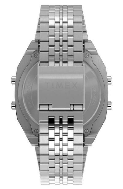 Shop Timex T80 Digital Chronograph Bracelet Watch, 36.5mm In Silver