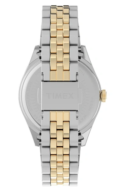 Shop Timex Legacy Day & Date Bracelet Watch, 36mm In Silver