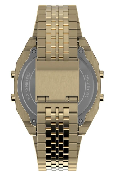 Shop Timex ® T80 Digital Chronograph Bracelet Watch, 36.5mm In Gold