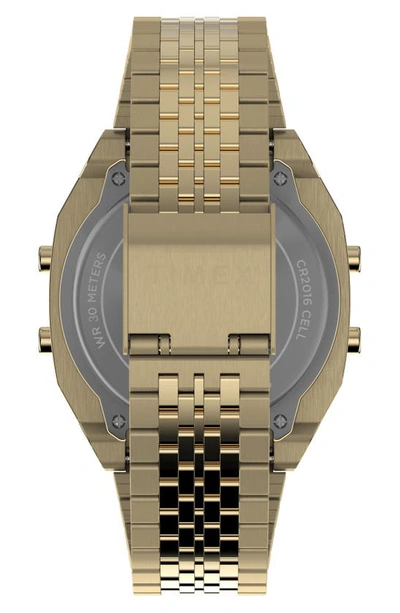 Shop Timex T80 Digital Chronograph Bracelet Watch, 36.5mm In Gold