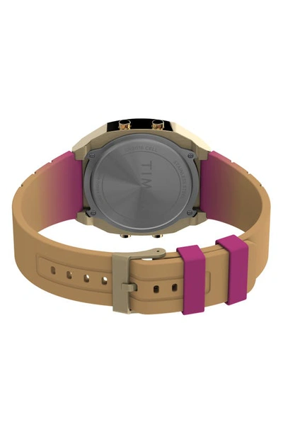 Timex ® T80 Digital Chronograph Resin Strap Watch, 36.5mm In Pink