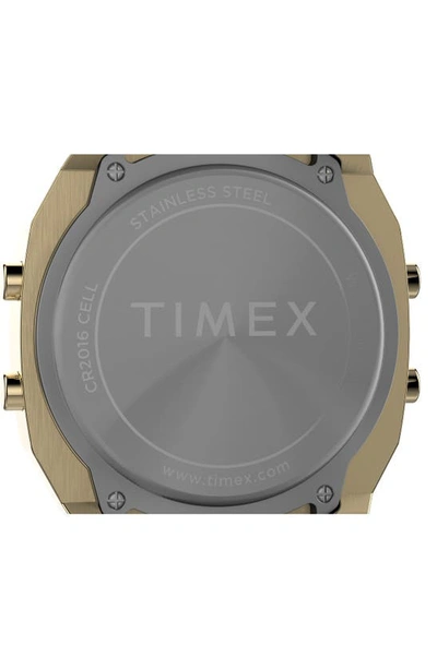 Shop Timex ® T80 Digital Chronograph Bracelet Watch, 36.5mm In Gold