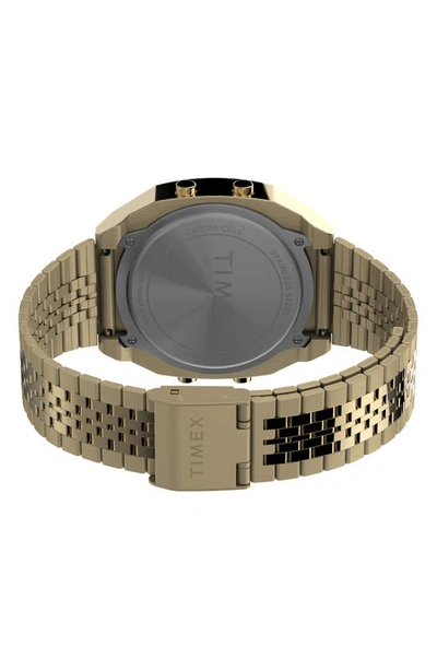 Shop Timex T80 Digital Chronograph Bracelet Watch, 36.5mm In Gold