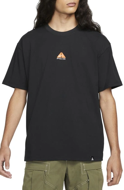 Shop Nike All Conditions Gear Lung Embroidered T-shirt In Black