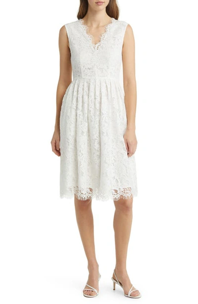 Shop Nikki Lund Eleanor Sleeveless Lace Dress In White