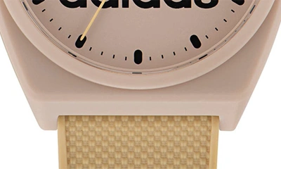 Shop Adidas Originals Project Two Grfx Resin Strap Watch, 38mm In Beige Multi