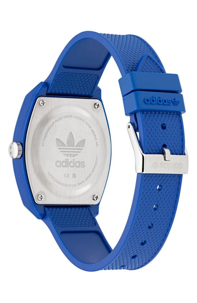 Shop Adidas Originals Adidas Project Two Resin Strap Watch, 38mm In Blue