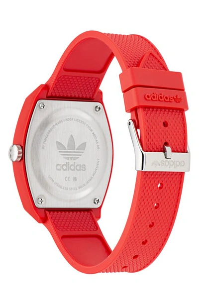 Shop Adidas Originals Project Two Resin Strap Watch, 38mm In Red