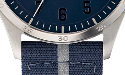 Shop Adidas Originals Code Four Nylon Strap Watch, 42mm In Blue