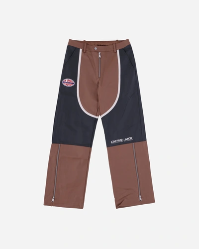 Shop Nike Travis Scott Wmns Leather Trousers Archaeo Brown / Dark Smoke Grey In Multicolor