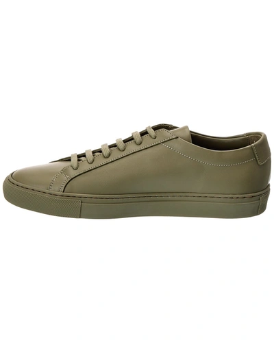 Shop Common Projects Original Achilles Low Leather Sneaker In Green
