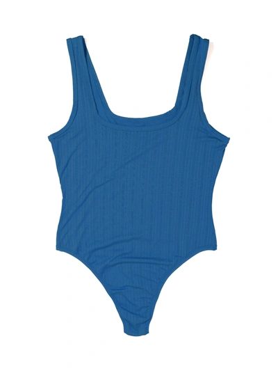 Shop Hanky Panky Mellowluxe™ Square Neck Bodysuit In Blue